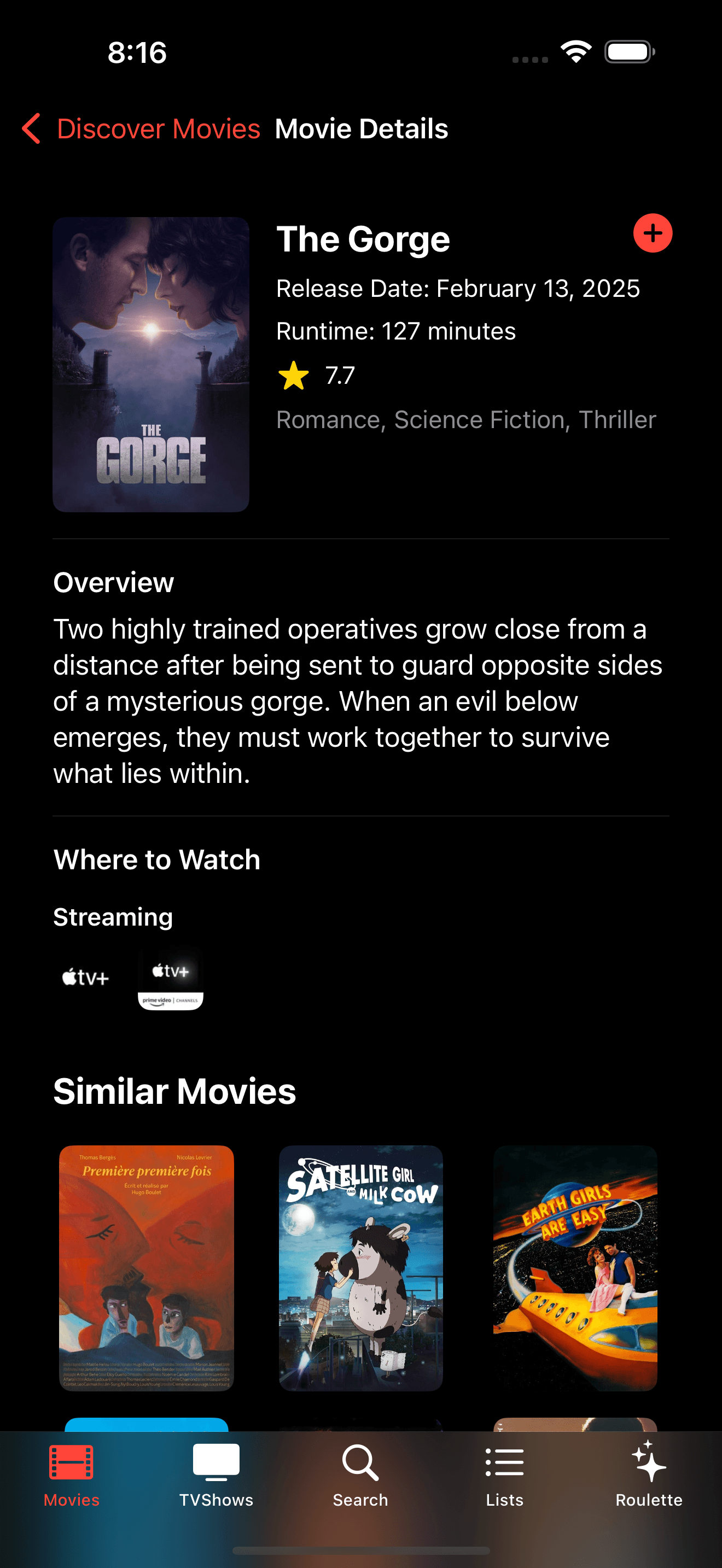 Movie detail screen